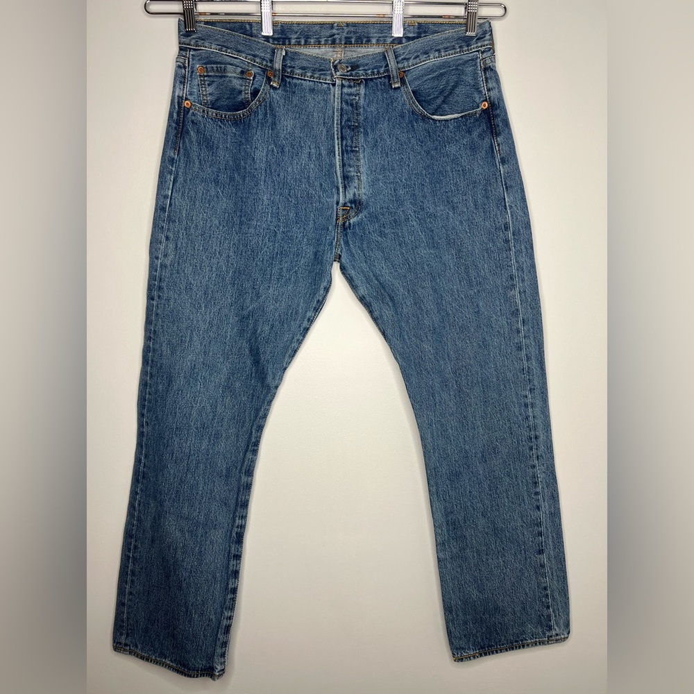 Levi’s 501 Vintage Fade Jeans W38 L30 Button Fly 90s Dad Straight Leg Red Tab